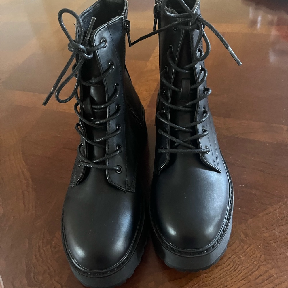 Madden Girl black combat boots